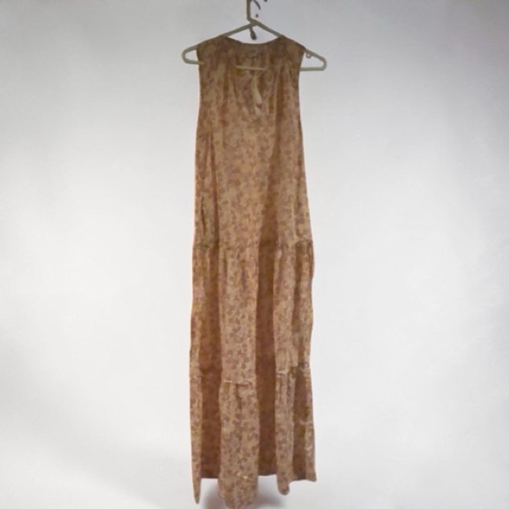Faherty Mira Sleeveless Cotton Maxi Dress Blush Pink Figueroa Floral Size S - Picture 3 of 5